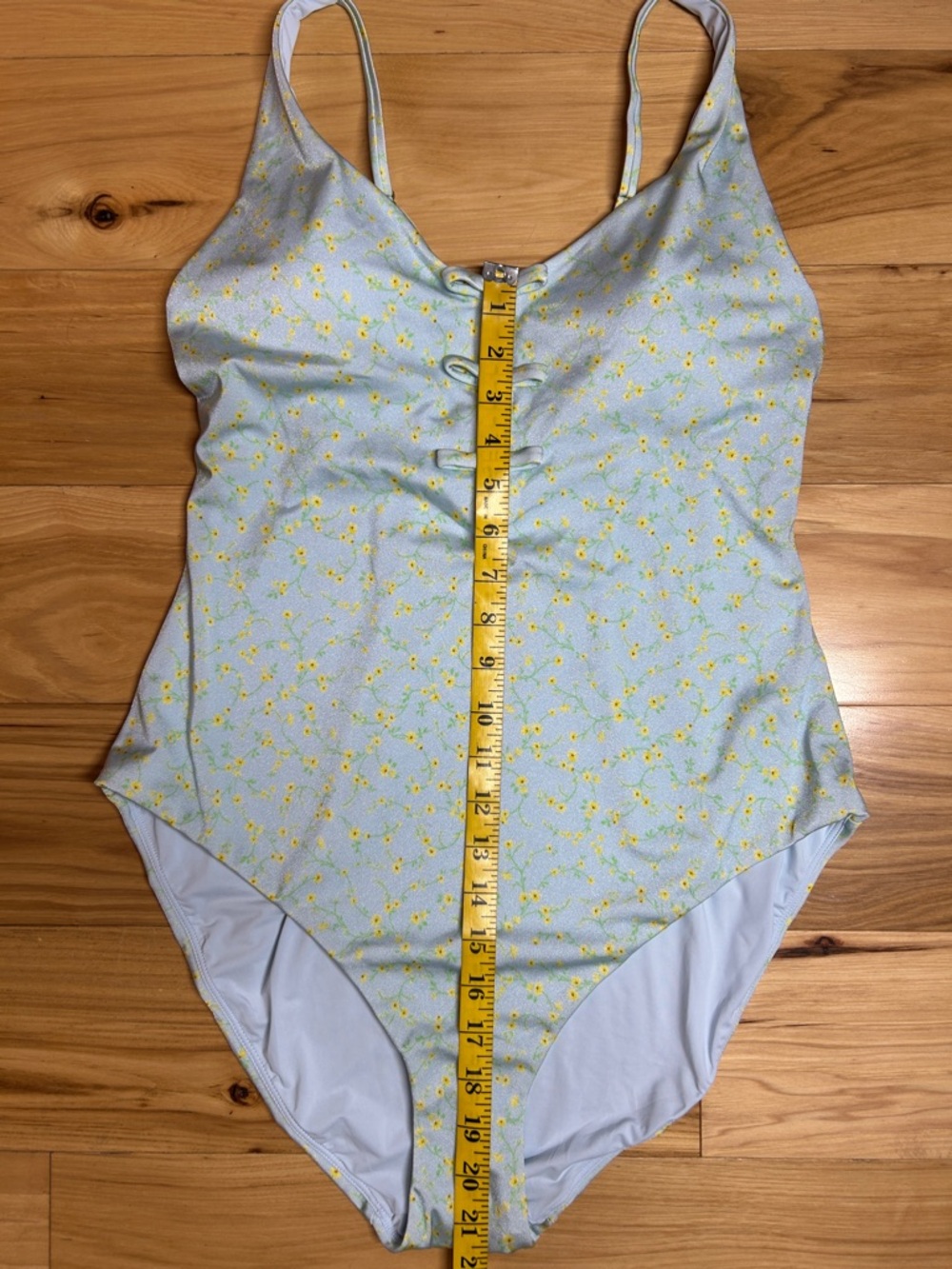 NWT Andie Light Blue Yellow Daisy One-Piece Swimsuit | Size Large - Picture 4 of 9